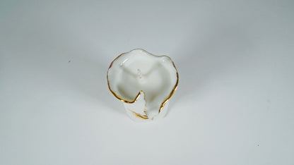 White and Gold Porcelain Candle holder No 5