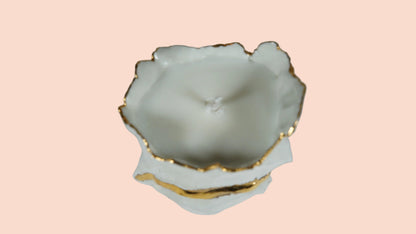 White and Gold Porcelain Candle Holder No 8