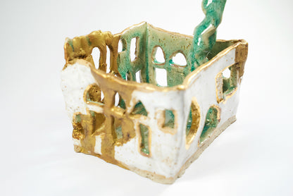 Beirut House Candle Holder _ Green and Beige Variations