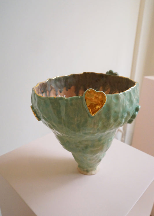 Olé Green and Gold Vase