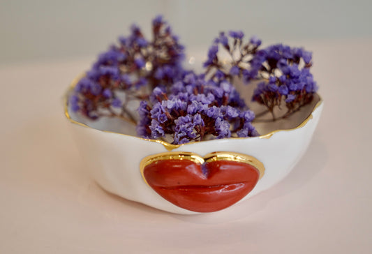 Lips Kiss Me Porcelain Bowl