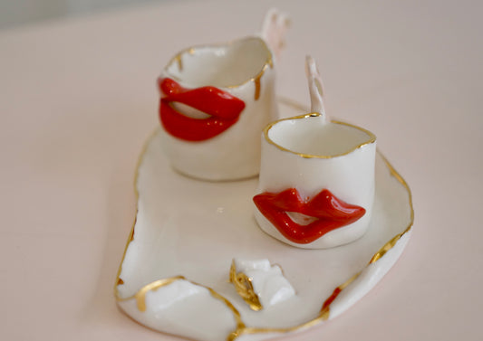 Lips Espresso Kiss Porcelain Cups