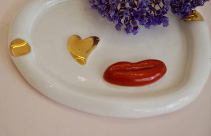 Wink Ashtray in White Porcelain by Hania Jneid