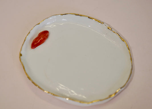 Gold Kissed Porcelain Plate