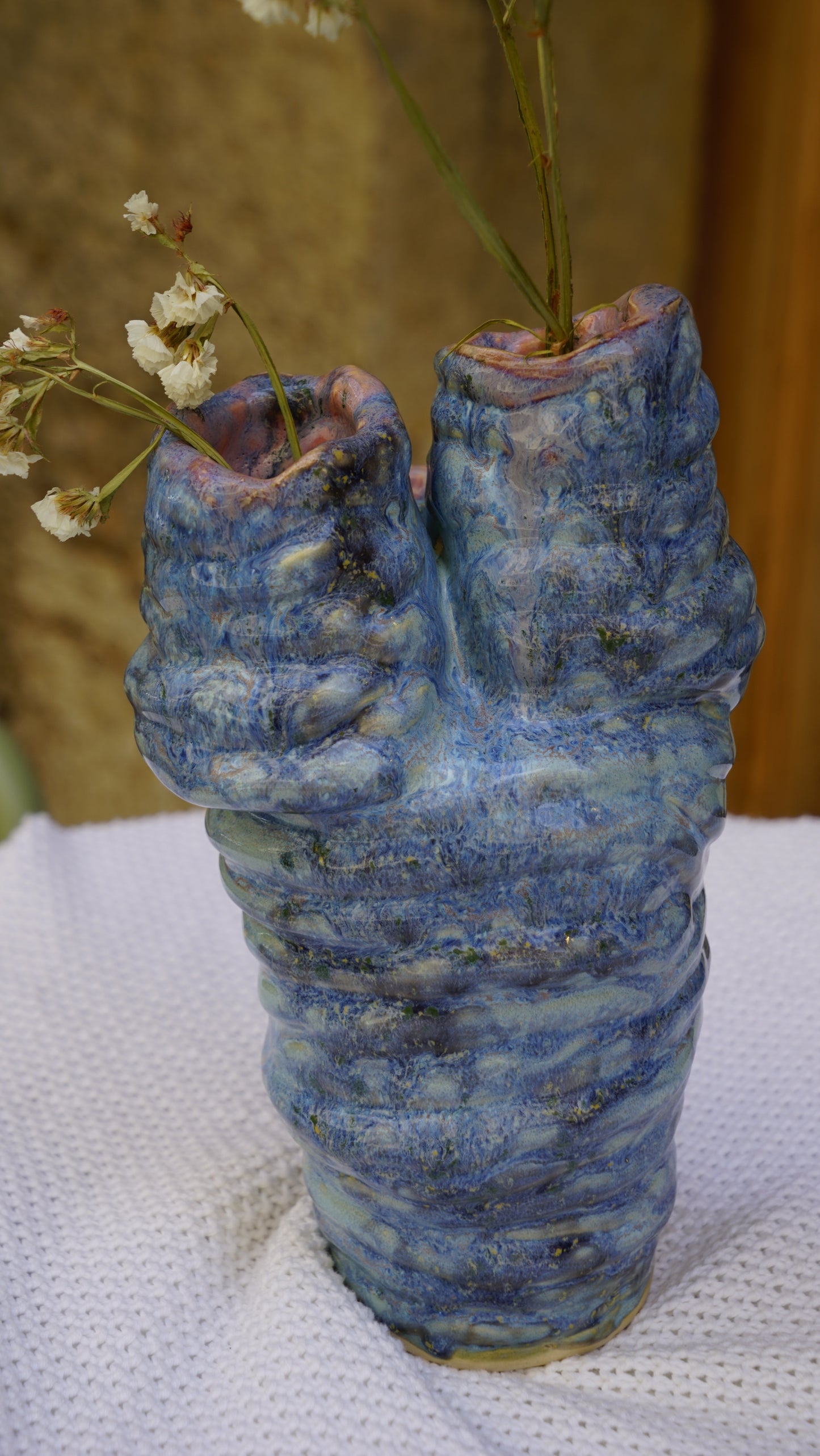 Ikebana Blue Vase