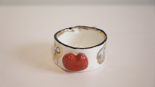 Rouge Lips Porcelain Candy Holder