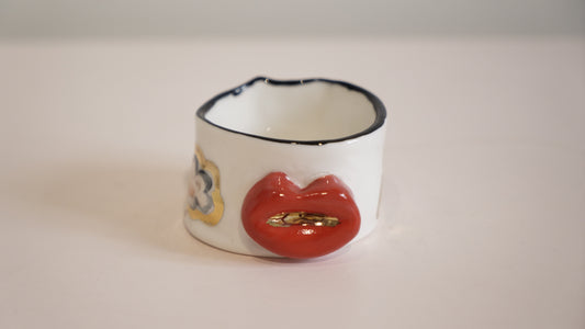 Blush Lips Porcelain Candy Holder