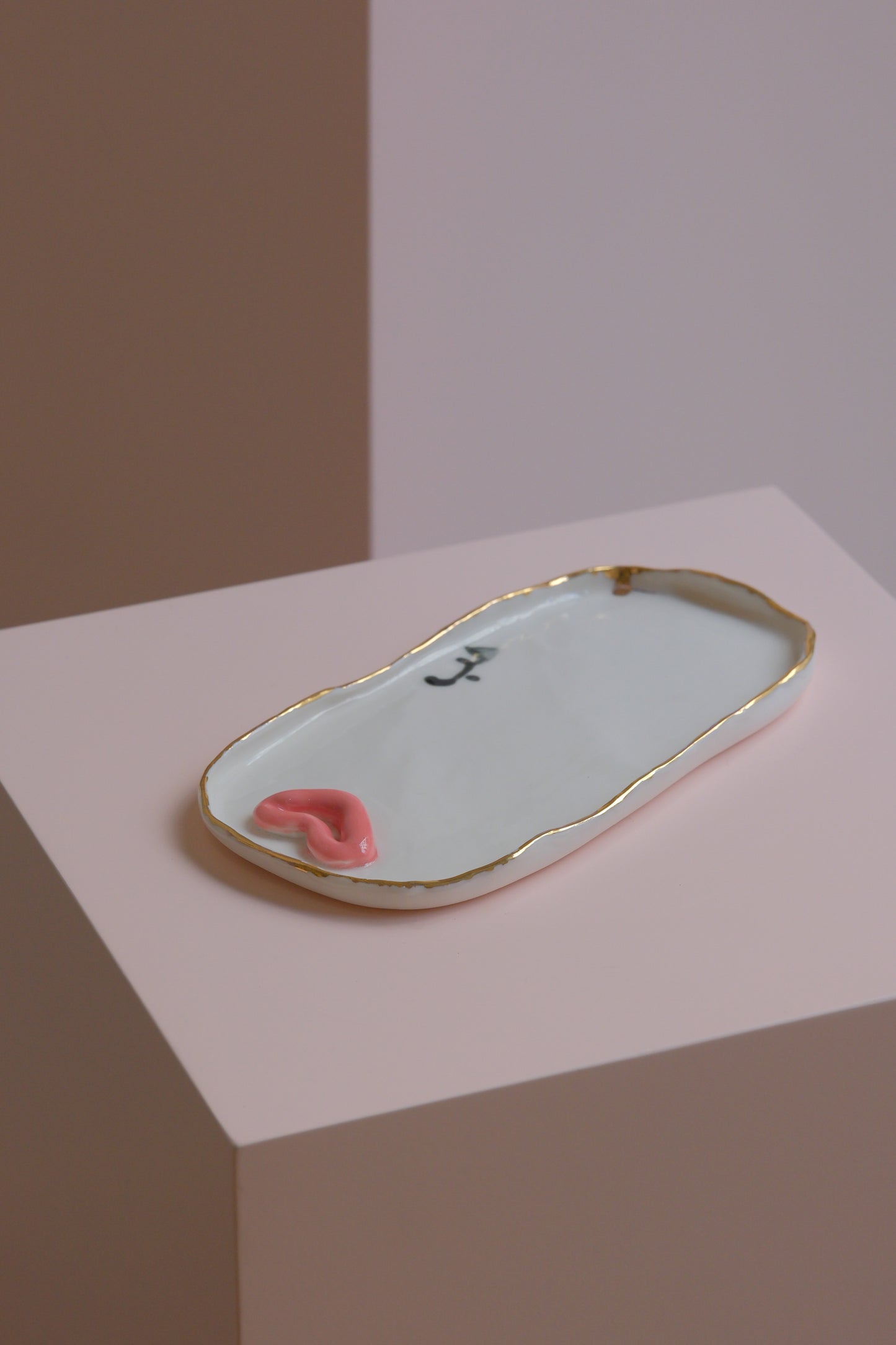 Calligraphy Lips Porcelain Tray