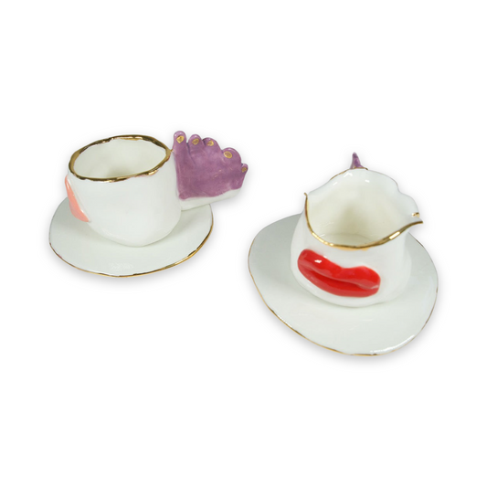 Lips Espresso Cup with Plates