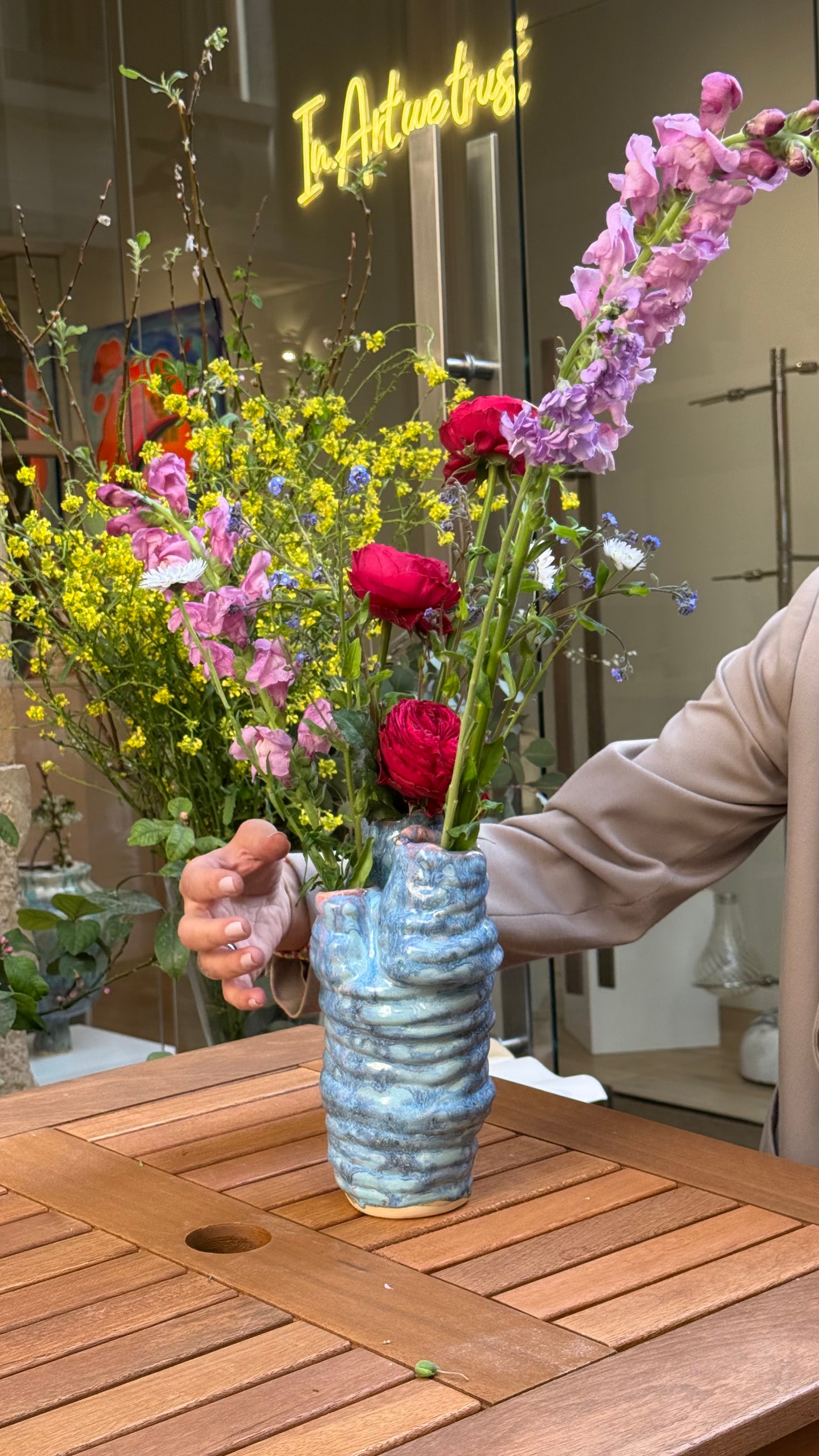Ikebana Blue Vase