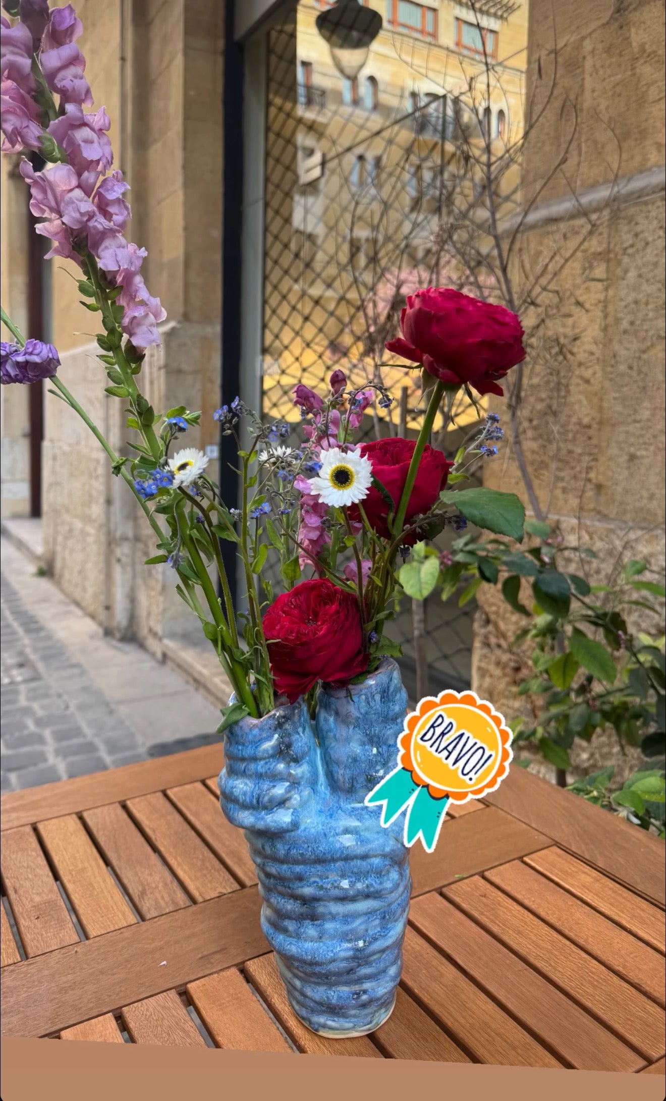 Ikebana Blue Vase