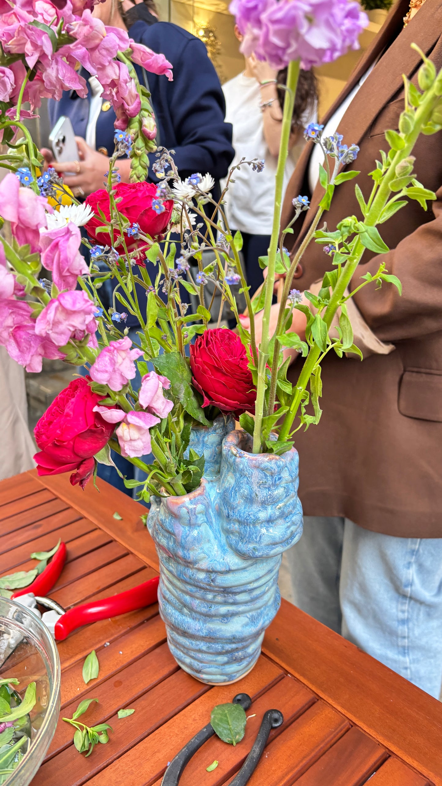 Ikebana Blue Vase