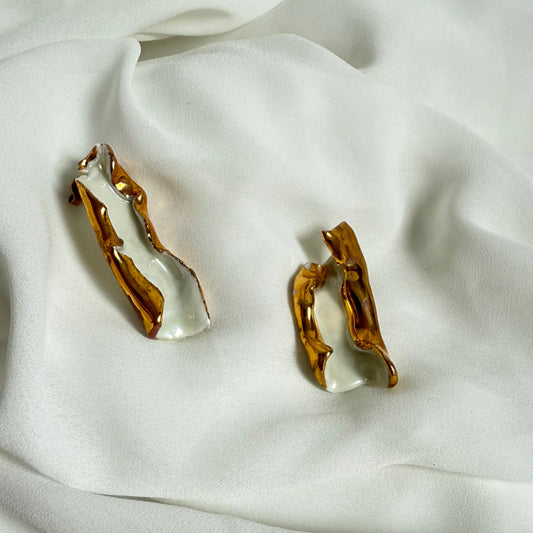 Leaflet Porcelain Earrings