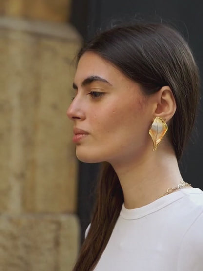 Evening Petal Porcelain Earrings